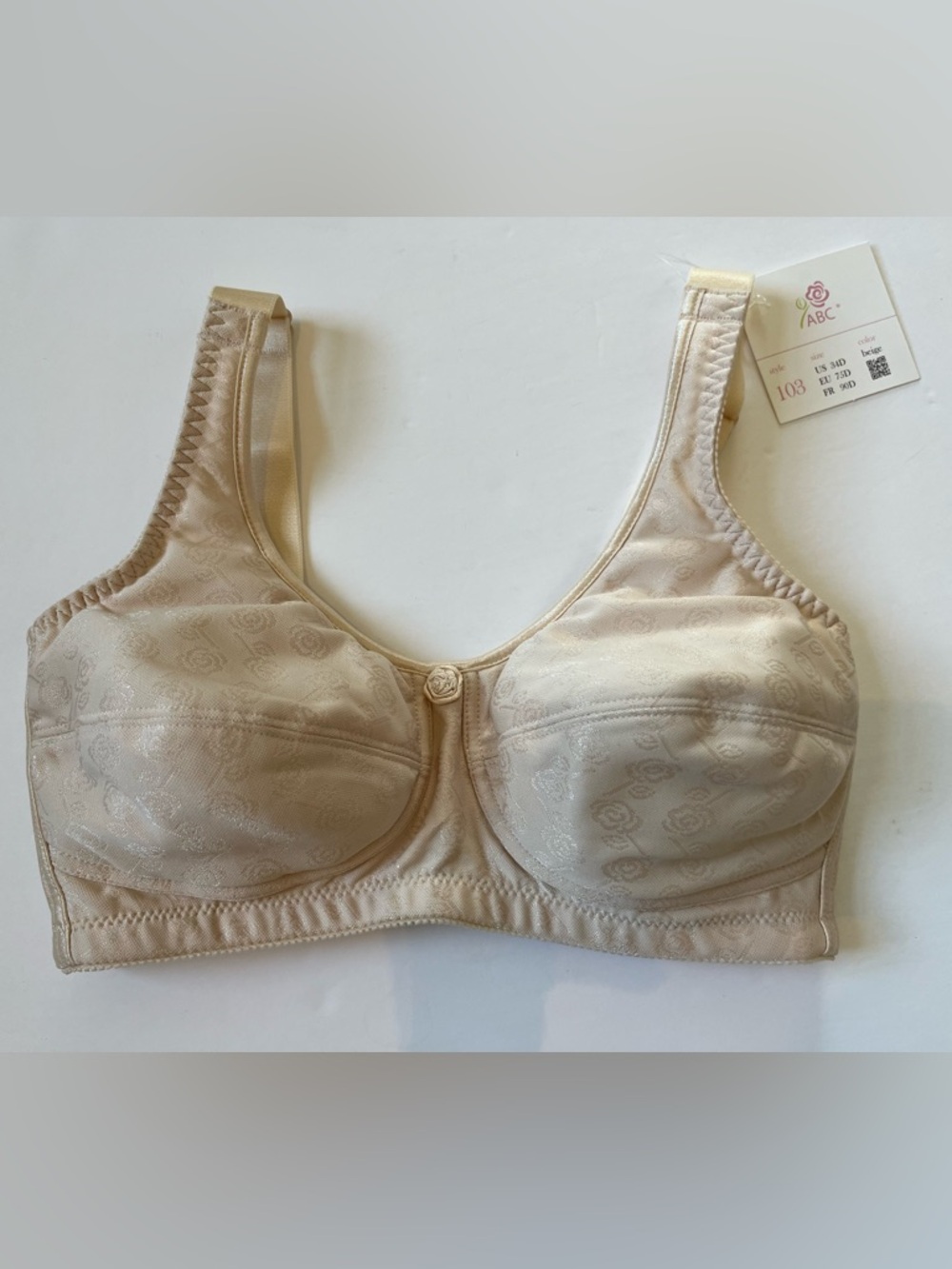 ABC MASTECTOMY BRA | ROSE CONTOUR | STYLE 103 | SIZE: 34D | BEIGE | NEW WITH TAG